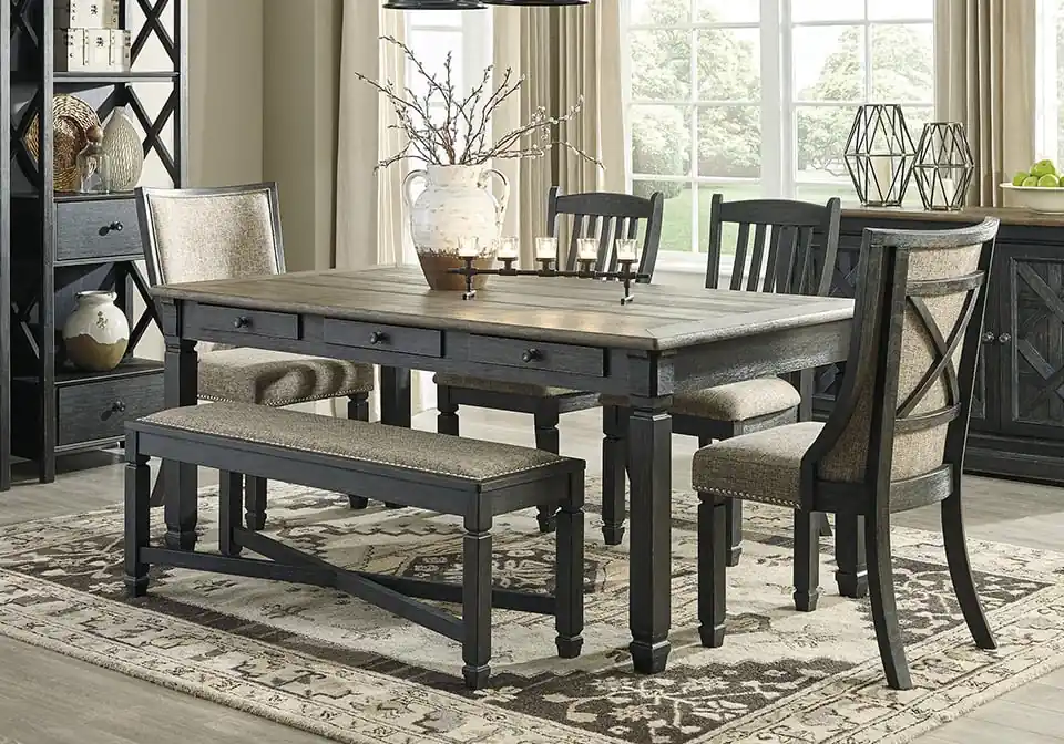 Tyler Creek Two-Tone 6pc. Dining Set w/ bench