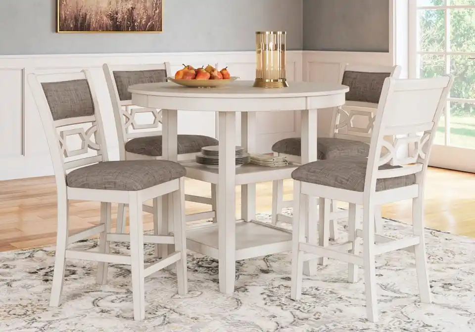 Erinberg Antique White 5pc. Counter Height Dining Set - counter height dining sets