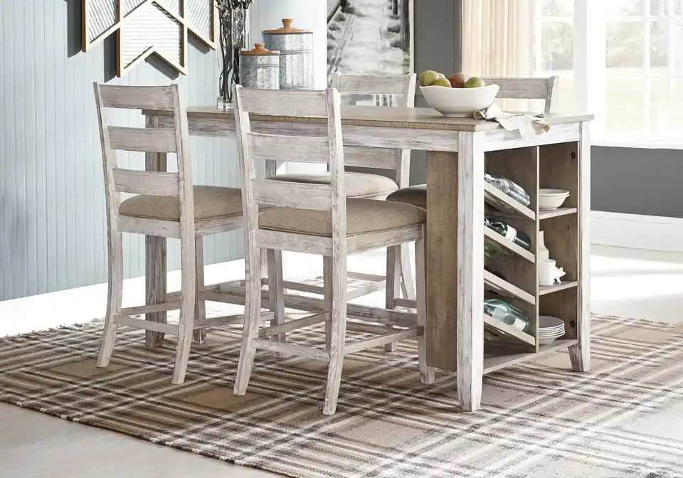 Skempton White 5pc. Counter Height Dining Set w/ Storage - counter height dining sets