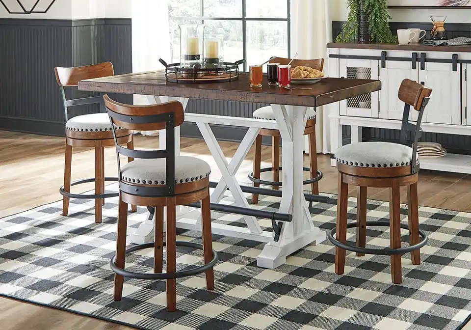 Valebeck Two-Tone 5pc. Counter Height Dining Set