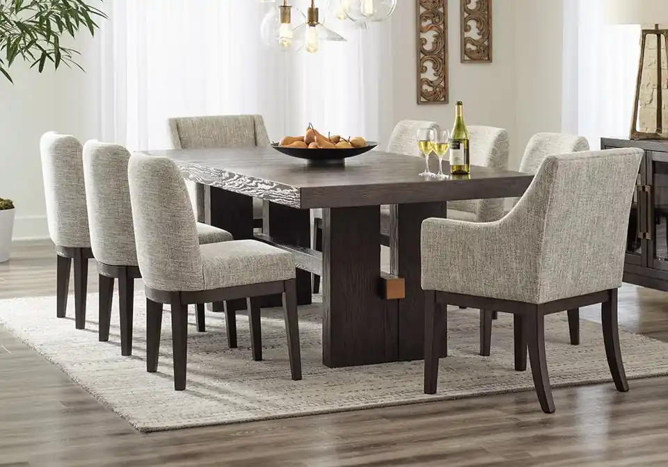Burkhaus Dark Brown 9pc. Dining Set - dining room