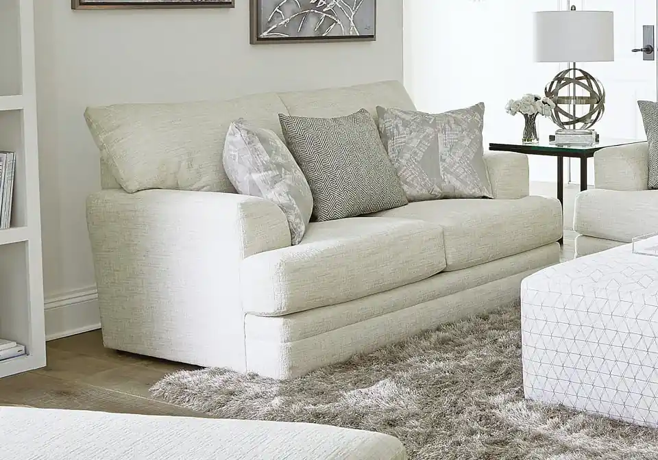 Zeller Cream Love Seat - living room