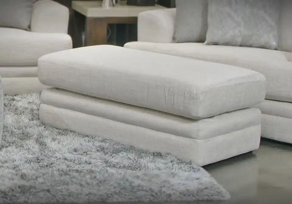 Zeller Cream Ottoman - living room