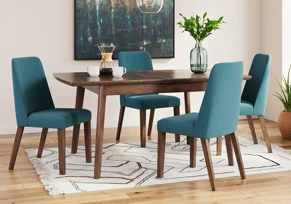 Lyncott Blue 5pc. Rect. Dining Set - casual dining sets