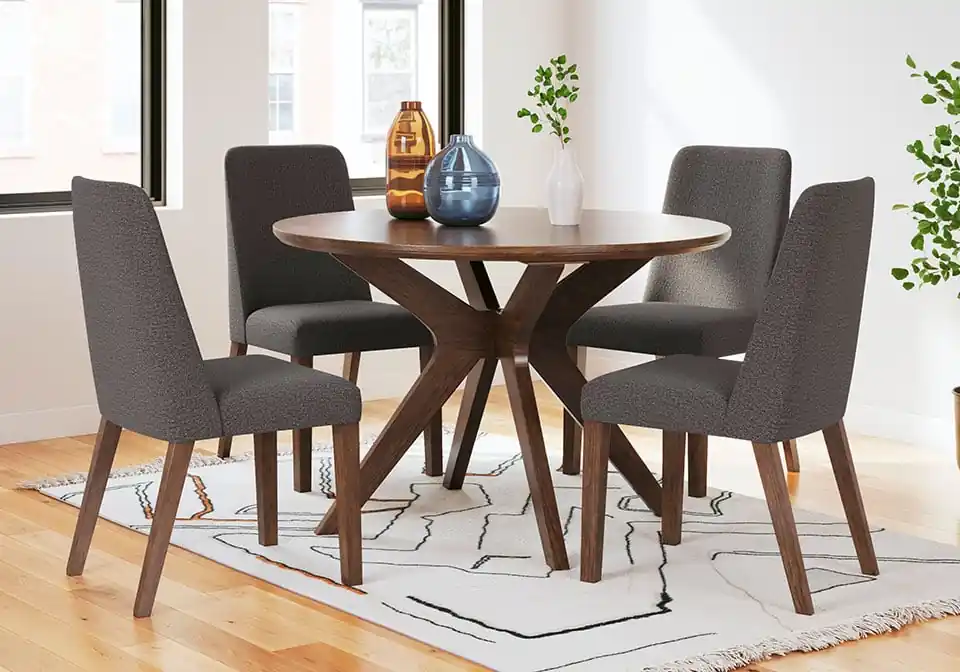 Lyncott Charcoal 5pc. Round Dining Set - casual dining sets