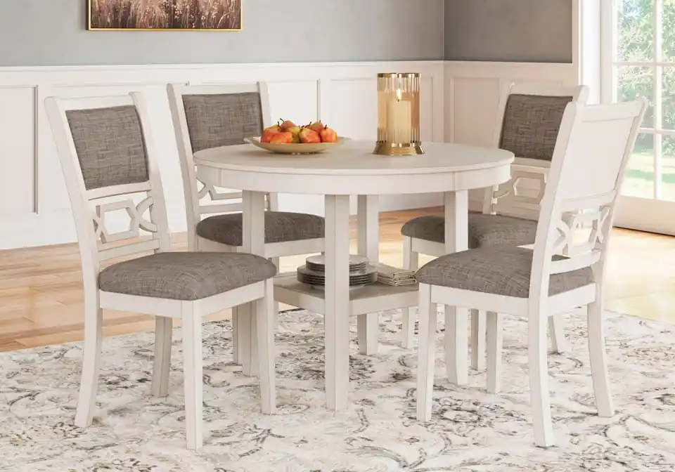 Erinberg Antique White 5pc. Round Dining Set - casual dining sets