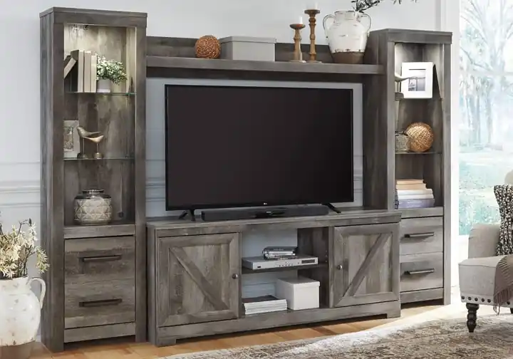 Wynnlow Gray 4pc. Entertainment Center - entertainment centers