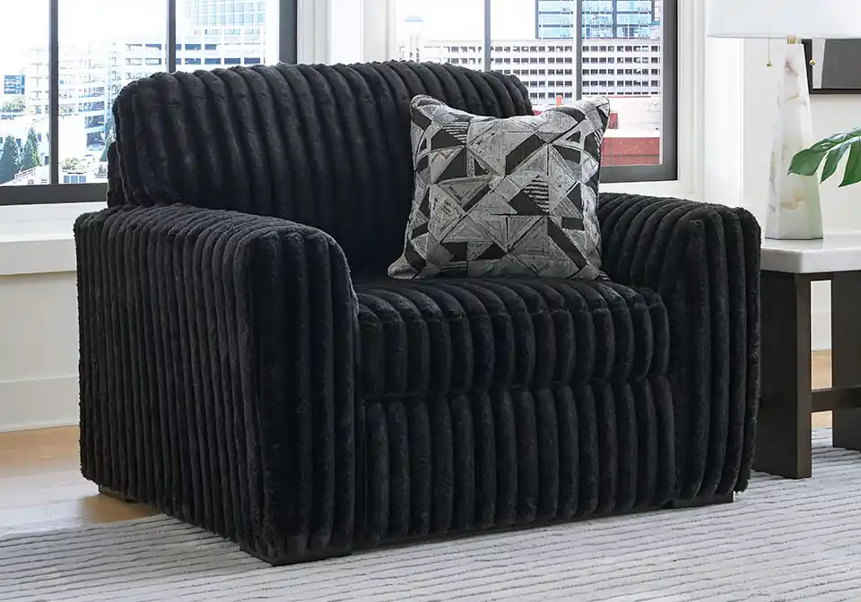 Midnight Madness Onyx Chair & 1/2 - chairs