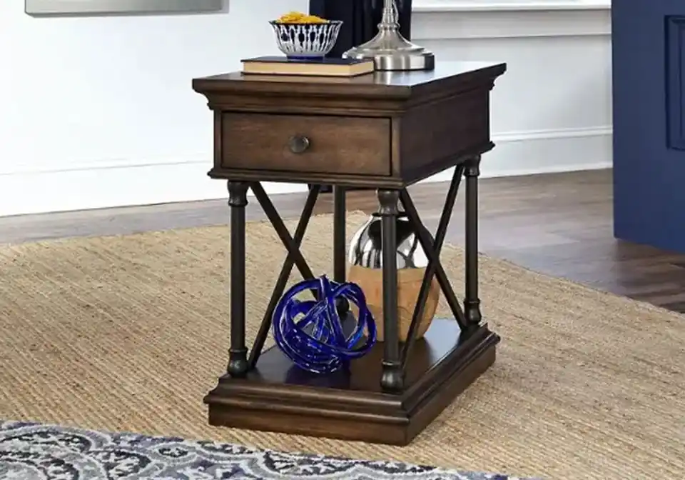 Tribeca Cordovian Brown Chair Side End Table - end tables