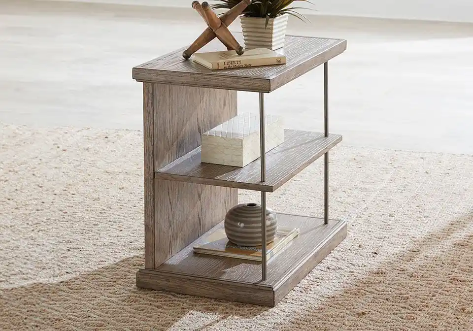 City Scape Burnished Beige Chair Side End Table - end tables