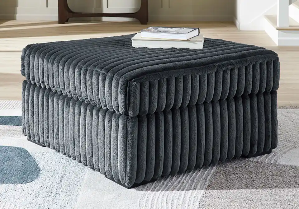 Midnight Madness Gunmetal Oversized Accent Ottoman - home office & entertainment