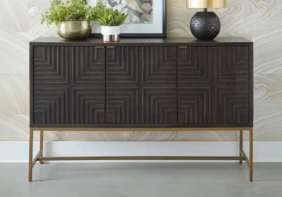 Elinmore Brown/Gold Accent Cabinet - accent cabinets