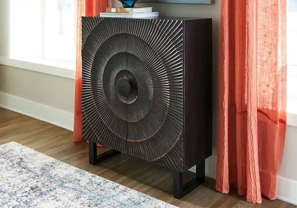 Fosterman Distressed Black Accent Cabinet - accent cabinets