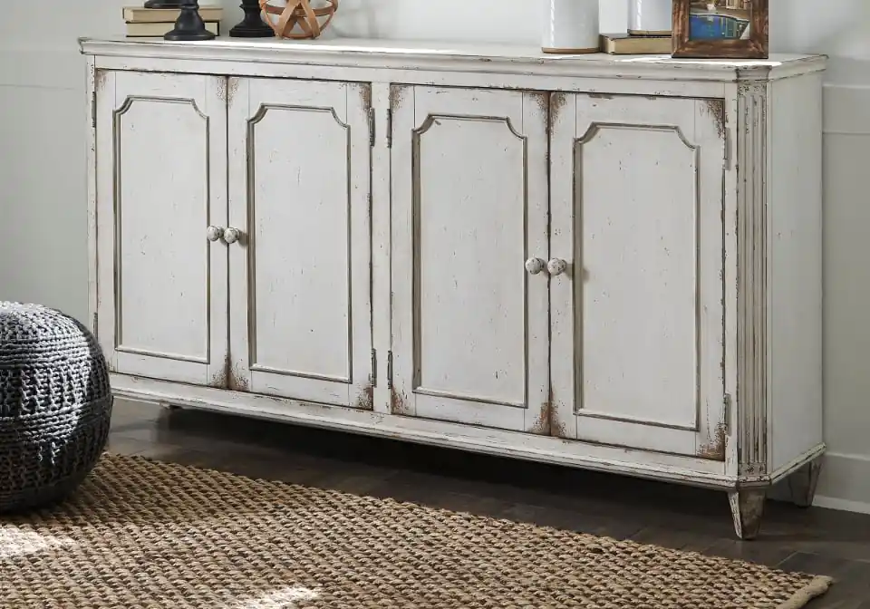 Mirimyn Antique White Door Accent Cabinet - accent cabinets