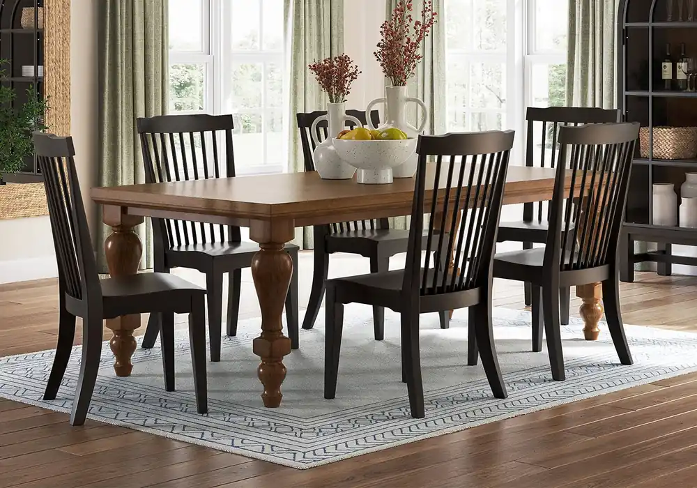 Greddinton Black & Brown 7pc. Dining Set - casual dining sets