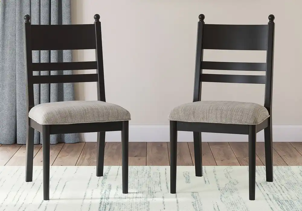 Greddinton Black Upholstered Dining Chair - chairs
