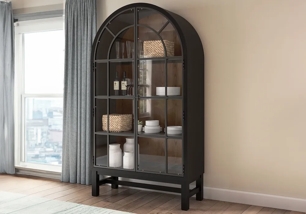 Greddinton Black Display Cabinet - accent cabinets