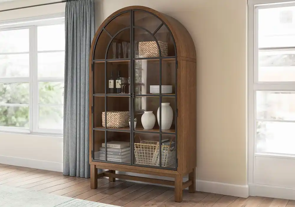Greddinton Brown Display Cabinet - accent cabinets
