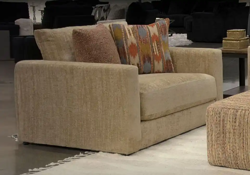 Avondale Burlap Chair & 1/2 - chairs