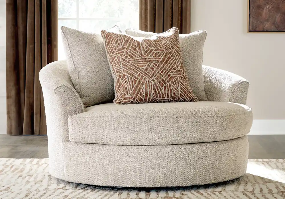 Steelwater Retreat Latte Oversized Swivel Accent Chair - chairs