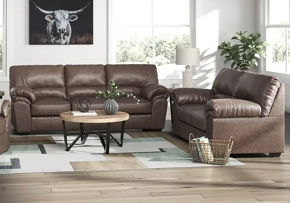 WillowBend Umber Sofa Set - living room