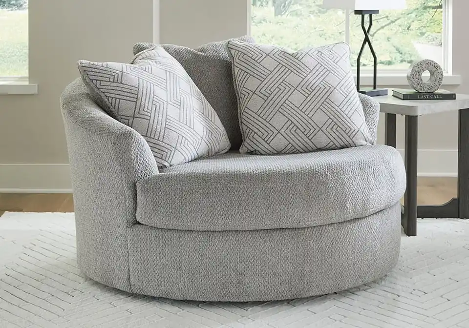 Casselbury Cement Oversized Swivel Accent Chair - chairs