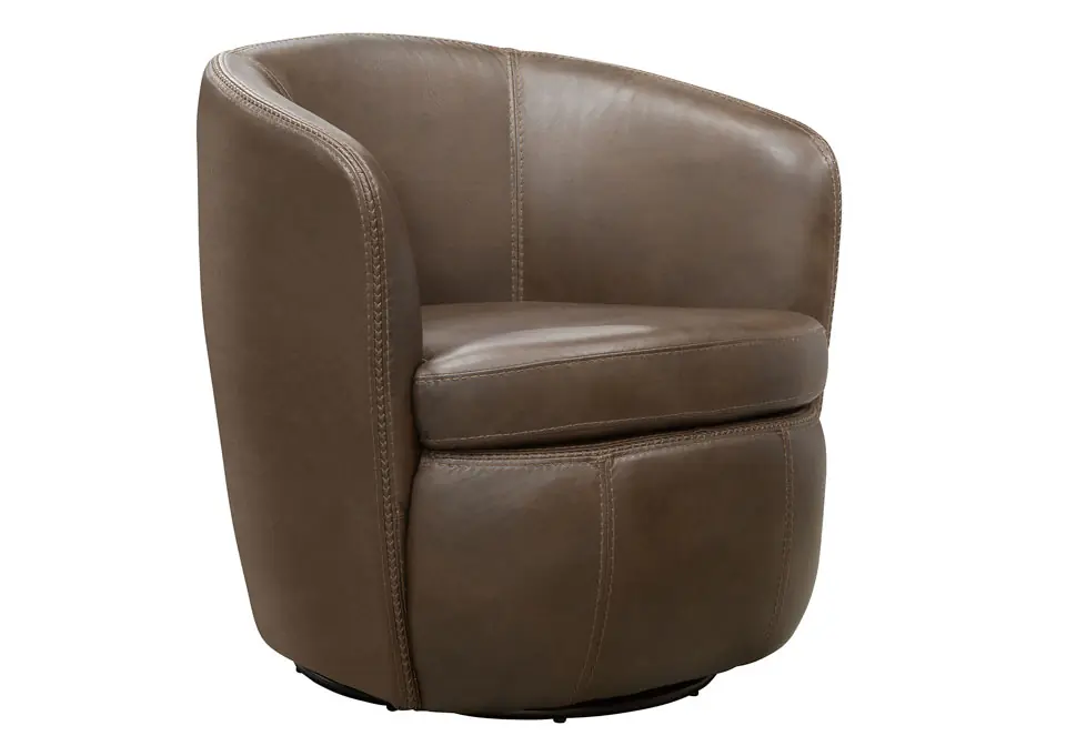Aiden Vintage Brown Swivel Club Chair - accent chairs