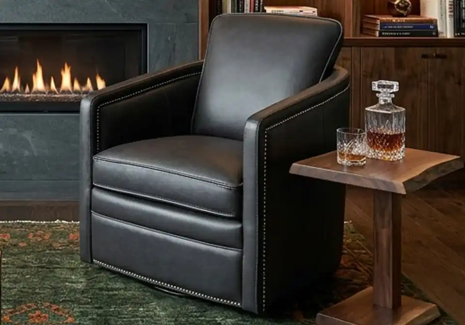 Baylor Carbon Swivel Club Chair - accent chairs