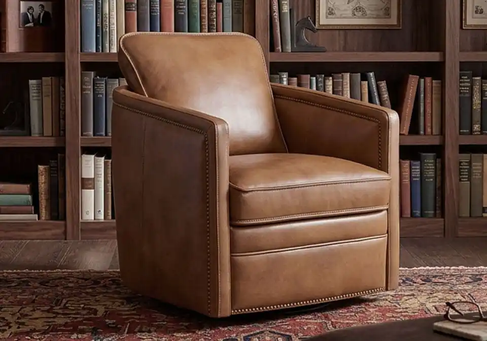 Baylor Toast Swivel Club Chair - accent chairs