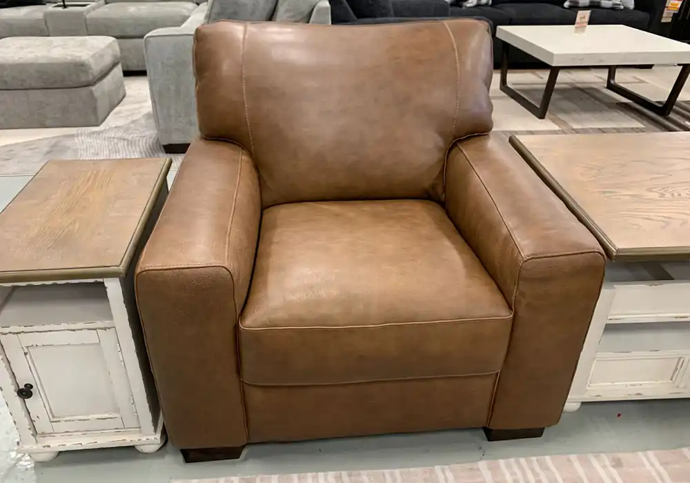 Madison Pecan Leather Chair - chairs