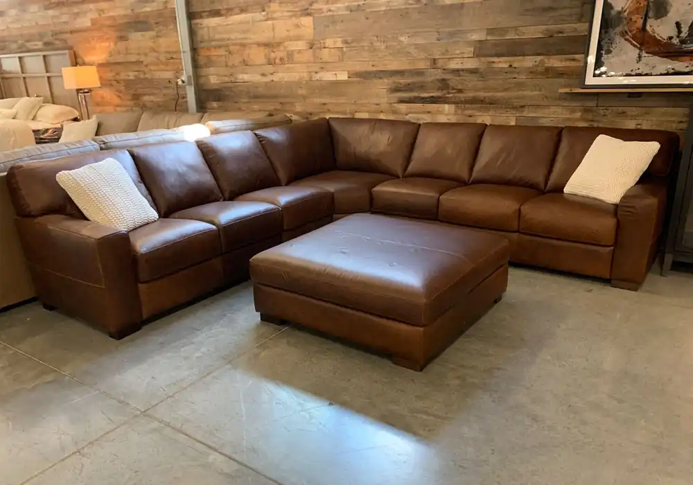 Academy Siena Leather 4pc Sectional - living room