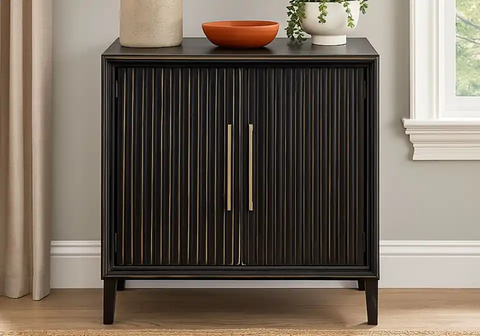Riley Black Accent Console - accent cabinets