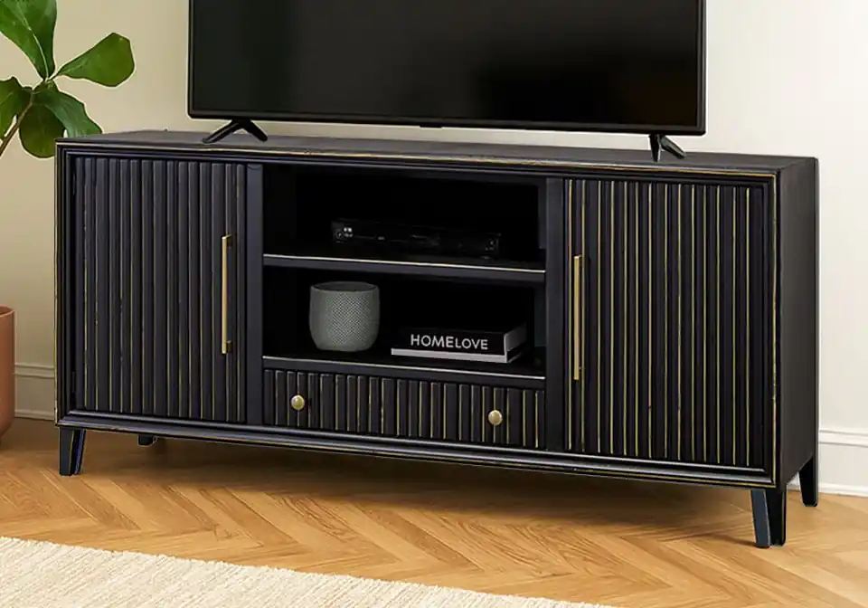 Riley Black TV Stand - home office & entertainment