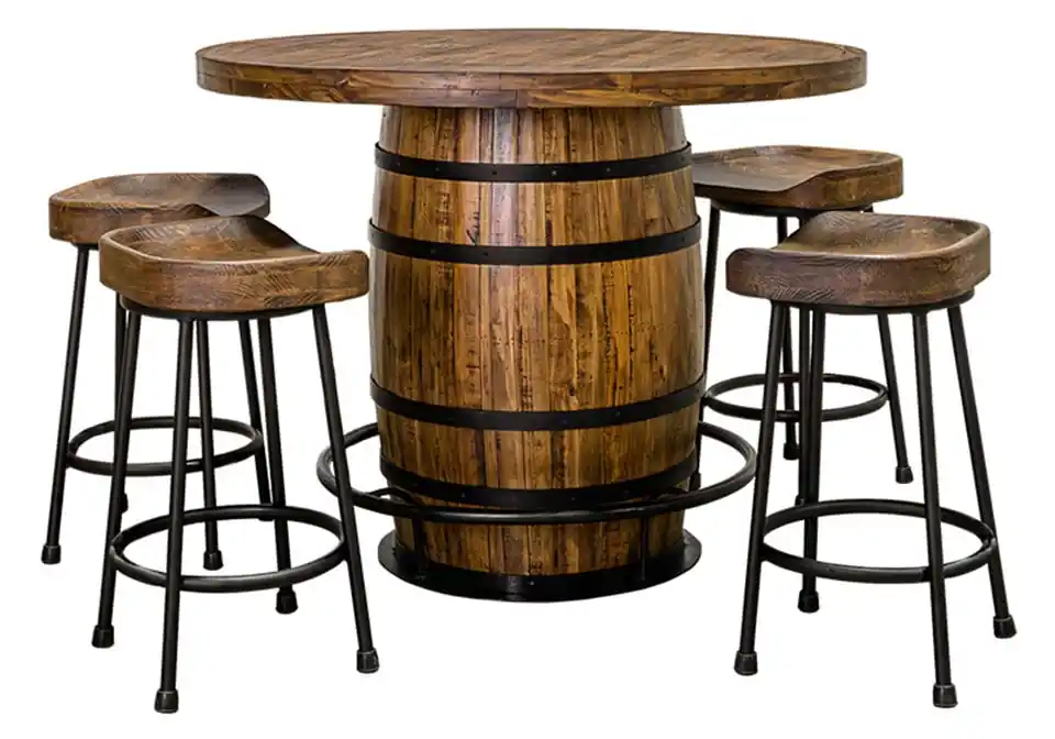 Sawyer Bourbon Barrel 5pc. Counter Height Dining Set - counter height dining sets