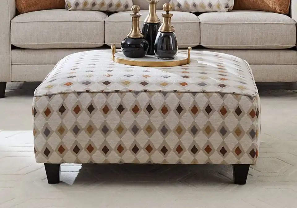 Wowza Sand Cocktail Ottoman - living room