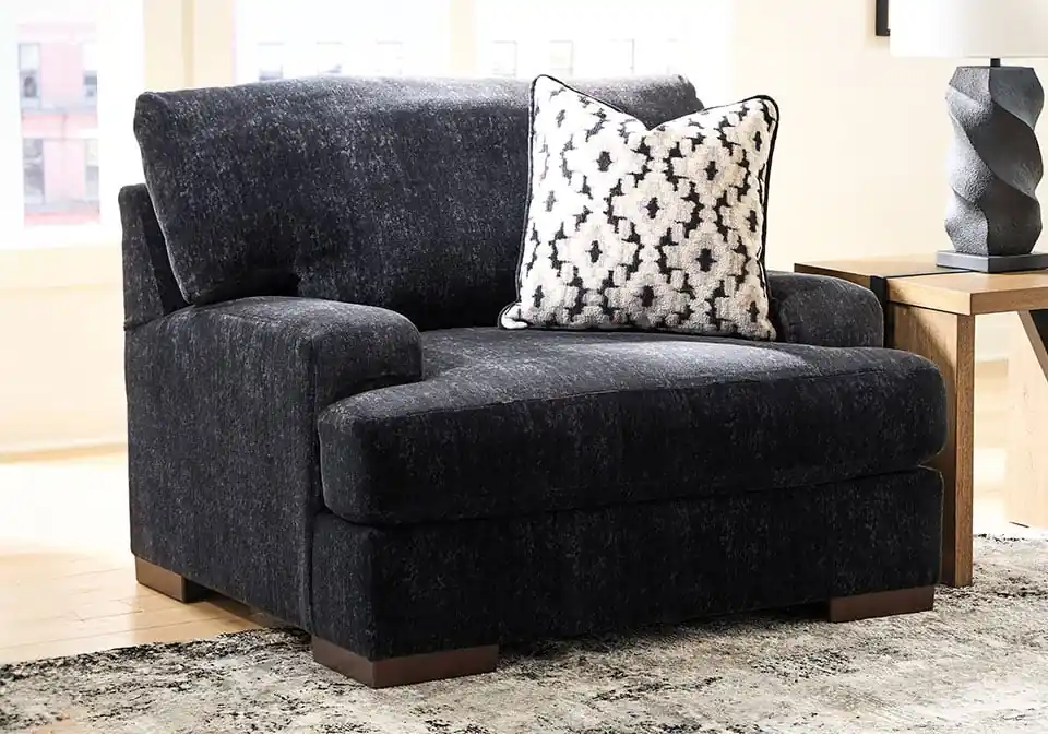 Whitmore Manor Black Pearl Chair & 1/2 - chairs